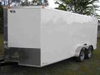 7x16 White Enclosed Trailer TA/ W/Brakes - Cargo Trailer !