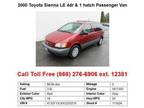 $6,900 2000 Toyota Sienna LE Red 4dr & 1 hatch Passenger Van