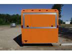 Orange 7x16 consession enclosed trailer