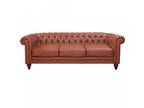 Seater Brown Sofa Lounge Chesterfireld Style Button Tufted In