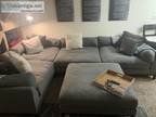 Large gray sectional couch