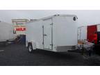 2015 Wells Cargo Fast Trac 6x12 Enclosed Trailer -white -ramp