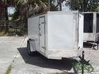 New White EXT 5 foot x 10 foot Enclosed Trailer with Side Door &Vfront