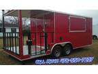 8.5x20' Red Enclosed BBQ Trailer