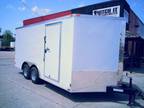 2014 NEW WHITE 8 1/2' x 16' Tandem Extra Tall 7ft, Enclosed Cargo Trai