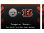 STEELERS at BENGALS Club Level Seats Sept. 11th 2022 (see
