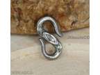 Pave Diamond Silver Oxidised Lobster S Hook Small Clasp Lock