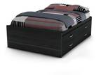 South Shore Furniture Cosmos Black Onyx Full-Size Storage Bed