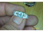 Aqua Marine Stone, Ring SZ-8 well marked 925 Sterling Silver