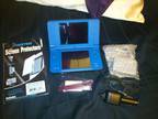 Blue DSi XL with extras -
