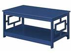 Town Square Coffee Table With Shelf Cobalt Blue