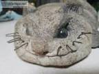 Lou Rankin Concrete Cat Sculpture Cement Signed - Opportunity!