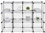 Wire Grid Storage Shelves 12 Cube Modular Bookcase Stackable - Opportunity