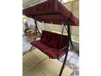 3-Seat Outdoor Canopy Swing Glider w/ Converting Flatbed