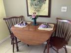 Solid oak table and chairs