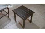 Glass top patio table and wooded end table