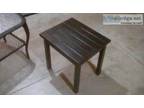 Glass top patio table and wooded end table