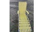 Vintage Webbed Aluminum Folding Chaise Lounge Web Lawn Chair - Opportunity