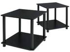 No Tools End Tables, Solid Black, Set of 2 Storage - Opportunity!