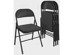 4 Pack Folding Black Chair Fabric Padded Seat and Back - Opportunity