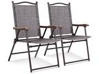 Set of 2 Patio Folding Sling Back Chairs Camping Deck Garden - Opportunity