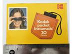 Kodak Pocket Instamatic 20 Camera Manual Booklet -Eastman