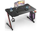 44 Inches Z-Shaped Gaming Desk Carbon Fiber Surface Desk - Opportunity