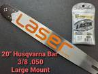 20" Laser Husqvarna 372 XP Chainsaw Bar & Chisel Chain 3/8 - Opportunity