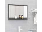 Bathroom Mirror High Gloss Grey cm Chipboard