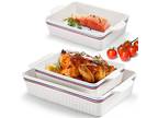 Set of 3 Ceramic Baking Dish for Oven, Rectangular Bakeware - Opportunity