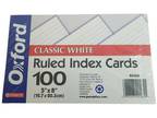 Oxford Ruled White Index Cards, 5" x8" 40165 - Opportunity