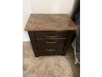 Bedroom furniture. Wood with faux marble top. Includes 2 dressers