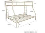 Twin over Full Low Profile Metal Bunk Bed, Black - Opportunity