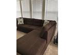 Dark brown L shaped sofa with chaise - Opportunity