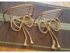 FANCY Pair of Vintage GOLD Twisted Metal Grated Wall Display - Opportunity