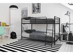 Twin Metal Bunk Bed, Small Space, Black - Opportunity