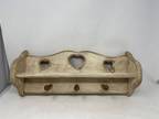 Vintage Distressed Wood Wall Shelf with Scroll Shape and - Opportunity