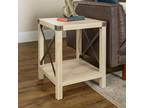 Woven Paths Magnolia Metal X End Table, White Oak - Opportunity