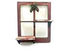 Vintage Red Barn Wood 4 Pane Window Wall Shelf Christmas - Opportunity