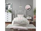 Metal Bed Twin White Traditional Styling scrolled metalwork - Opportunity