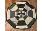 Hand Quilted Christmas Table Topper Centerpiece Runner Green - Opportunity