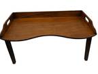 Vintage wood serving tray butler table folding legs - Opportunity
