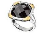 Ladies SS/18K Yellow Gold Onyx Ring - Opportunity