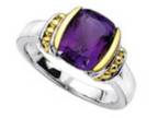 Ladies SS/18K Yellow Gold Amethyst Ring - Opportunity!