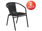 Flash Furniture 2 Pack Black Rattan Indoor-Outdoor - Opportunity