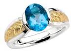 Ladies SS/18K Yellow Gold Blue Topaz Ring - Opportunity