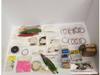 Vintage Fly Fishing Parts Lot, Leaders, Feathers, Spools - Opportunity