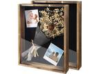 2 Set Rustic Wood Shadow Box Memory Display Storage Case for - Opportunity
