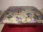 New Purple Floral Tapestry Cushioned Stool W Storage Dark - Opportunity