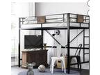 SHA CERLIN Metal Twin Size Loft Beds Frame with Stairs & - Opportunity